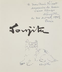 Léonard Tsuguharu Foujita
(French/Japanese, 1886-1968)
Chat Assis (À mon Ami Ninot), 195