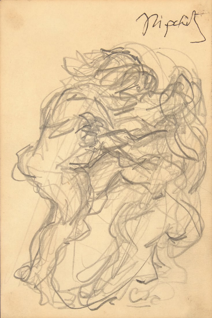 Jacques Lipchitz (American/French, 1891-1973) Study for Samson and the Lion: Jacques Lipchitz (American/French, 1891-1973) Study for Samson and the Lion pencil on paper signed Lipchitz (upper right) 6 x 4 in. (15.2 x 10.2cm) The Collection of Sidney Rothberg, Philadelphia, Pen