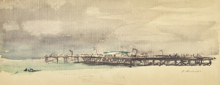 David Levine
(American, 1926-2009)
Pier at Brighton, 1926