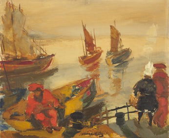 Mané-Katz
(French/Ukrainian, 1894-1962)
Harbor Scene
