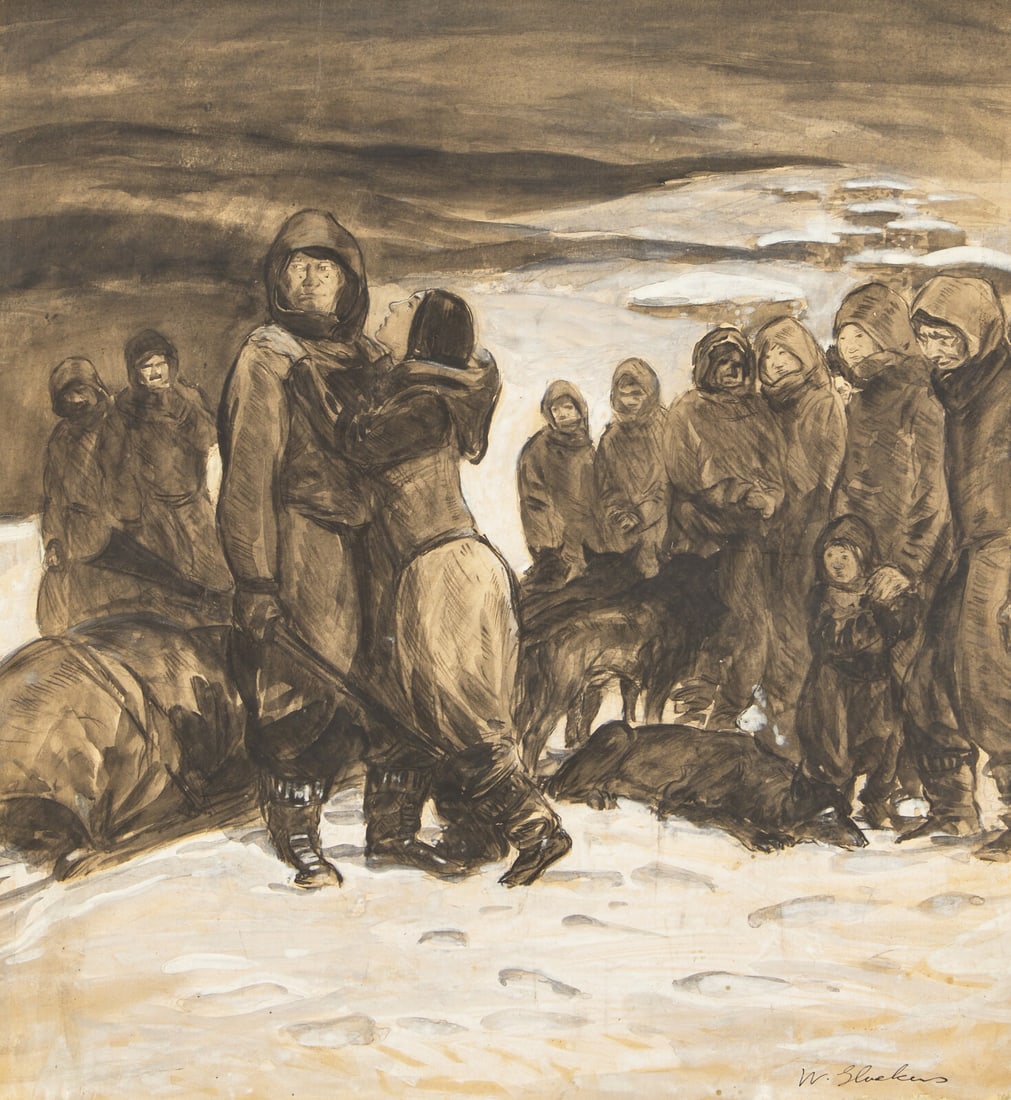 William Glackens (American, 1870-1938) Goodbye Kiss (with Pencil Studies Verso): William Glackens (American, 1870-1938) Goodbye Kiss (with Pencil Studies Verso) mixed media on card signed W. Glackens (lower right) 15 3/4 x 15 in. (40 x 38.1cm) The Collection of Sidney Rothberg, Ph