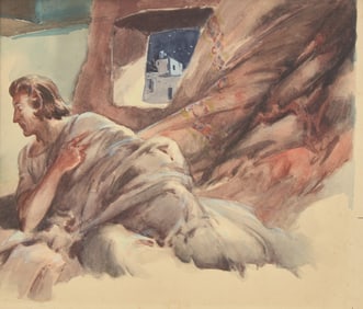 Everett Shinn
(American, 1876-1953)
Biblical Figure in an Interior