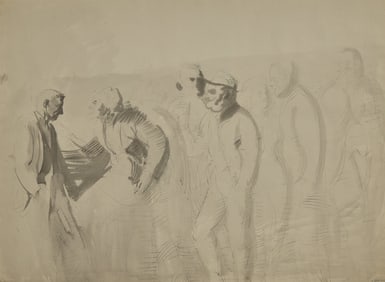 Reginald Marsh
(American, 1898-1954)
Men and Women Conversing; with Walking Girls (A Double-Sided