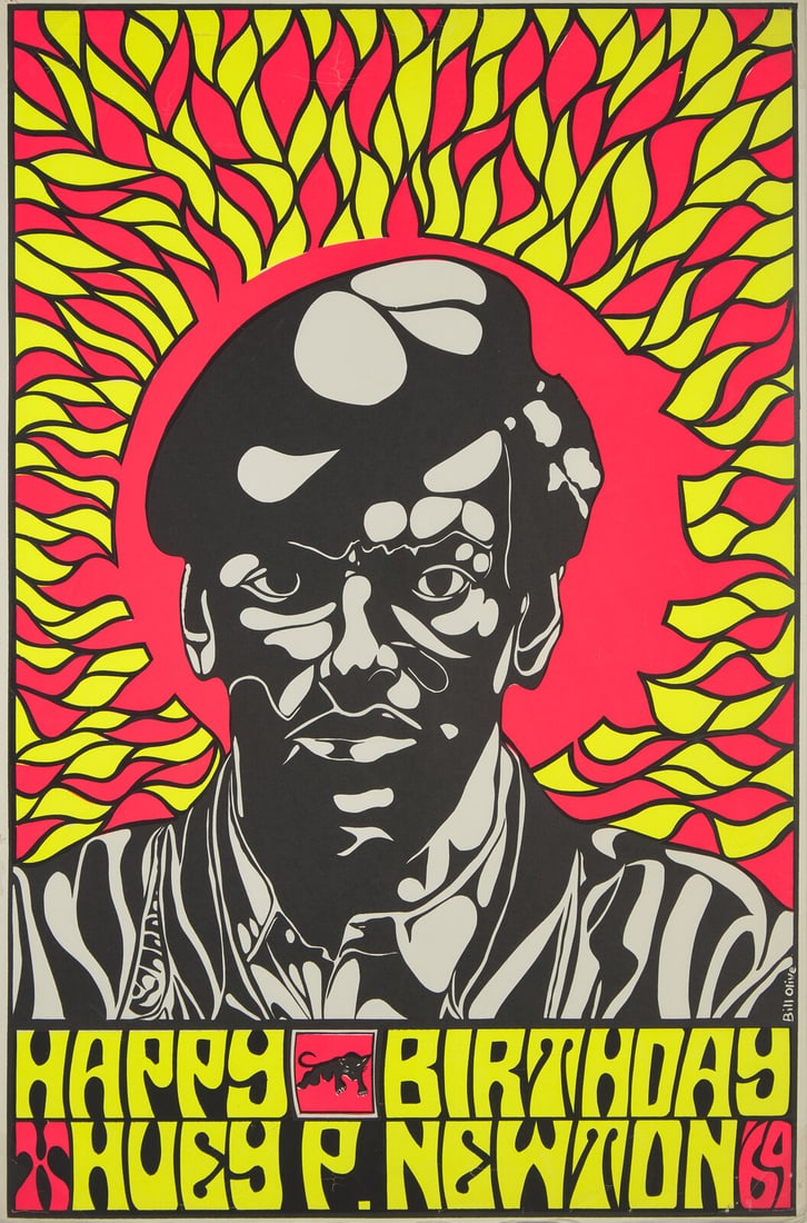 [African-Americana] [Black Panther Party] Olive, Bill. Happy Birthday Huey P. Newton