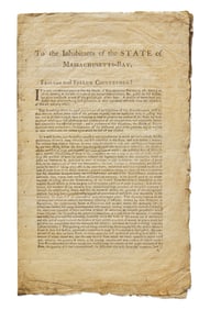 [American Revolution] (Gill, John). To the Inhabitants of the STATE of Massachusetts-Bay
