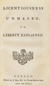 [American Revolution] (Price, Richard). Licentiousness Unmask'd; or, Liberty Explained