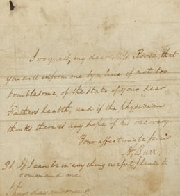 [Americana] Burr, Aaron. Autograph Note, signed