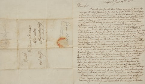 [Americana] [Declaration of Independence] Ellery, William. Autograph letter, signed