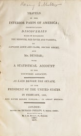 [Americana] [Lewis, Meriwether, and William Clark] Travels in the Interior Parts of America... First