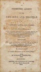 [Americana] [Lewis, Meriwether, and William Clarke] Fisher, William. An Interesting Account of the