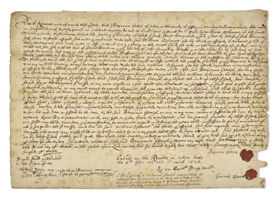 ?[Americana] [Salem Witch Trials] Hathorne, John, and Bartholomew Gedney. Manuscript Document,