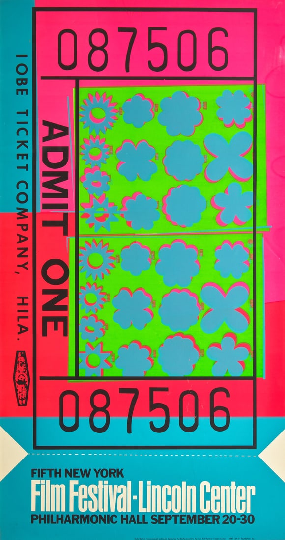[Art] Warhol, Andy. Lincoln Center Ticket (1 of 2)