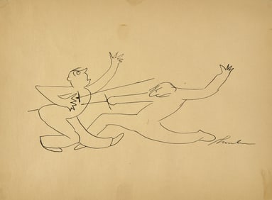 James Thurber (American, 1894–1961) A Pair of Fencing Illustrations