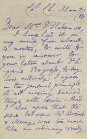 [Literature] Carroll, Lewis (Charles Lutwidge Dodgson). Autograph Letter, signed