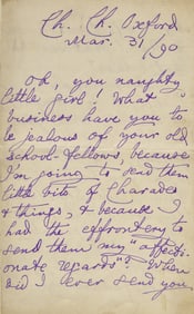 [Literature] Carroll, Lewis (Charles Lutwidge Dodgson). Autograph Letter, signed