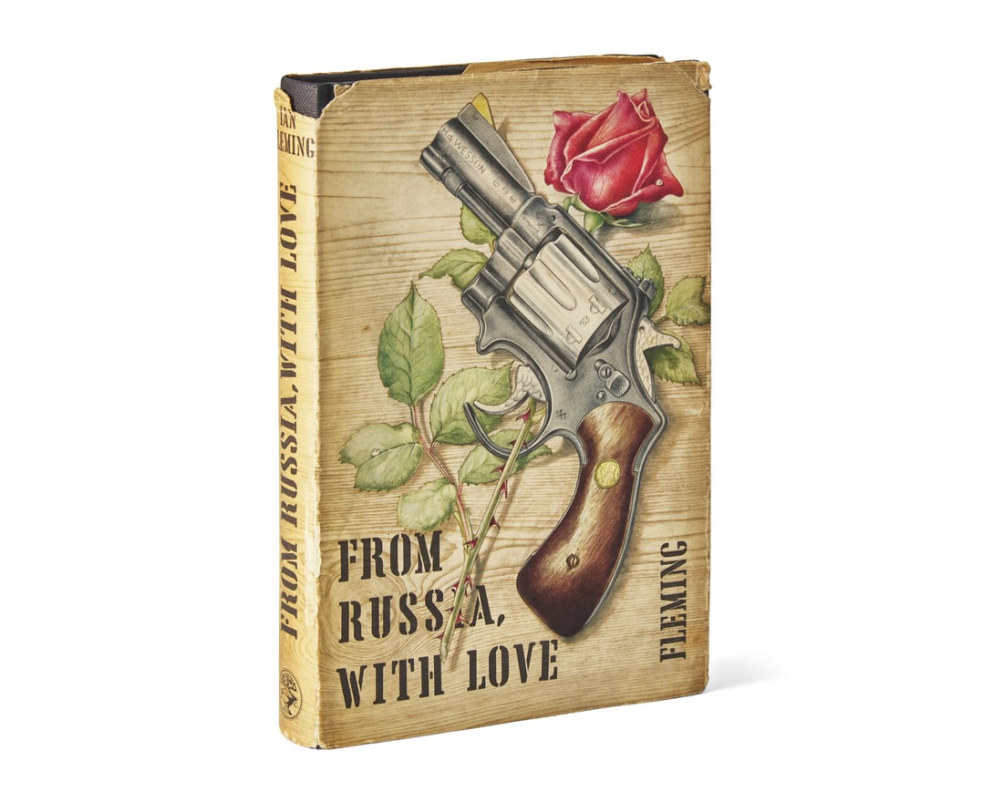 [Literature] Fleming, Ian. From Russia, With Love. First Edition: [Literature] Fleming, Ian. From Russia, With Love London: Jonathan Cape, (1957). First edition, first impression. 8vo. 253 pp. Publisher's black cloth, stamped with a revolver and rose design on front