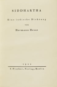 [Literature] Hesse, Hermann. Siddhartha. First Edition