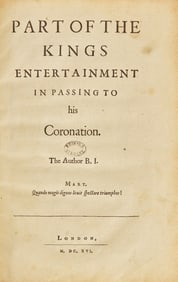 [Literature] Jonson, Ben. Extract from The First Folio of "The Workes of Benjamin Jonson"