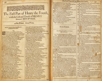 [Literature] [Shakesepeare, William] King Henry the Fourth, Leaf Extracted From the First Folio,
