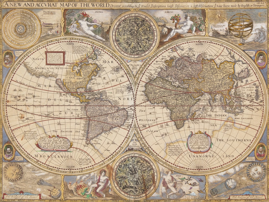 [Maps & Atlases] (Speed, John). A New and Accurat Map of the World... (1 of 2)