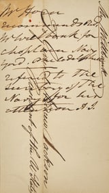 [Presidential] Jackson, Andrew. Autograph Note, initialed