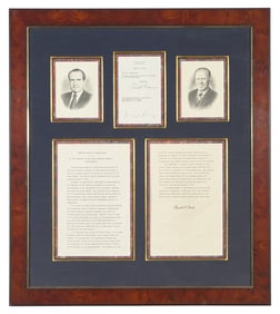 [Presidential] Nixon, Richard, and Gerald Ford. Group of 2 Souvenir Typed Documents, signed