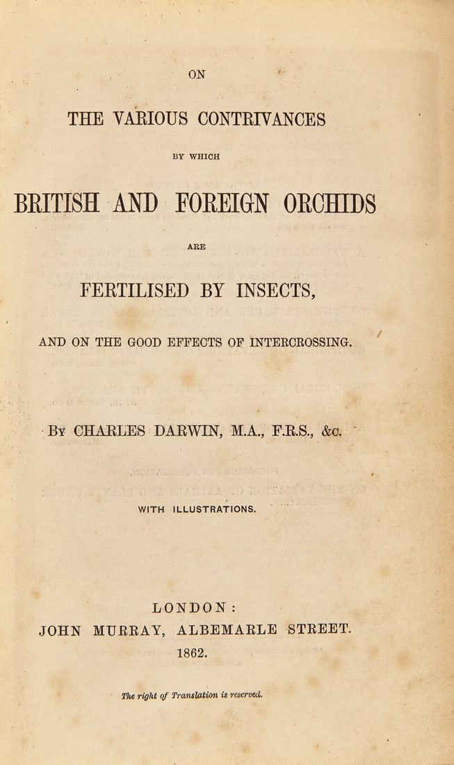 [Science, Medicine & Mathematics] Darwin, Charles. On the Various Contrivances by which British and (1 of 2)