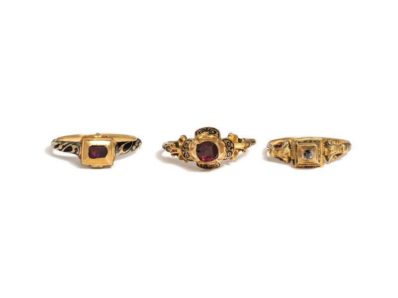 RENAISSANCE REVIVAL, COLLECTION OF YELLOW GOLD RINGS (1 of 3)