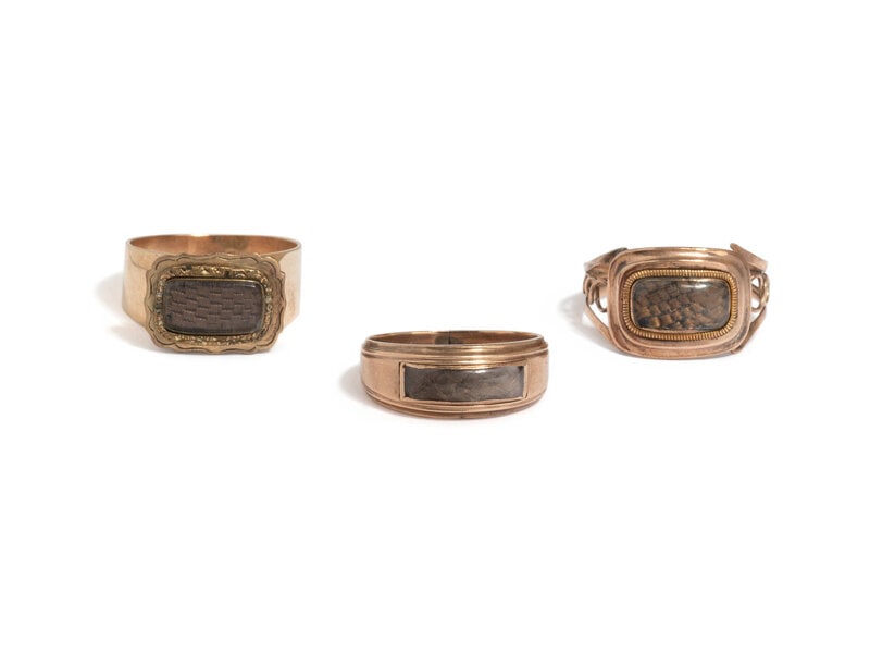 VICTORIAN, COLLECTION OF MOURNING RINGS (1 of 3)