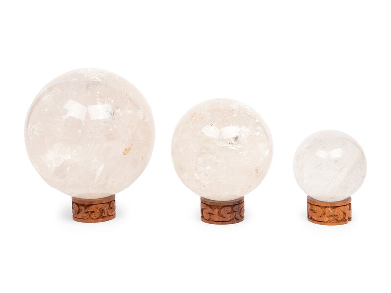 Three Rock Crystal Spherical Ornaments (1 of 2)