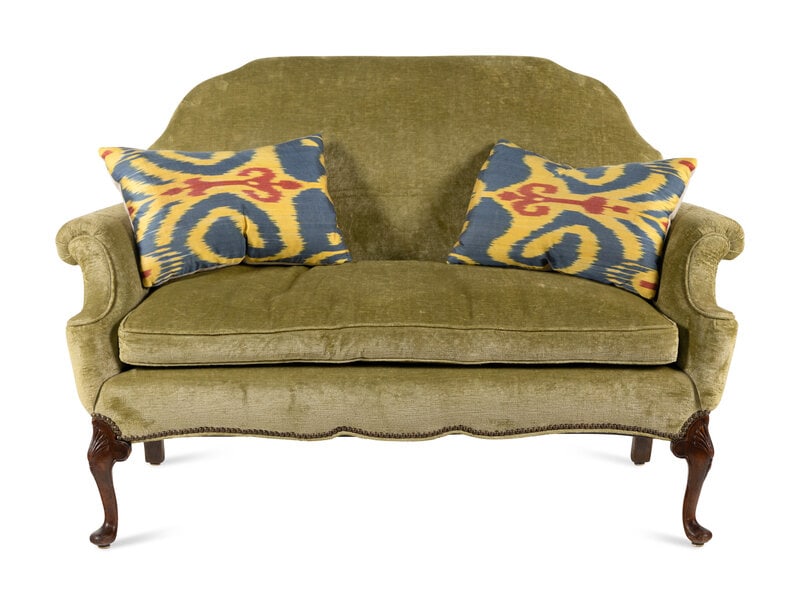 A George II Style Upholstered Mahogany Settee (1 of 3)