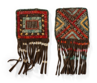 Menominee Quilled Black Tanned Tab Decorations