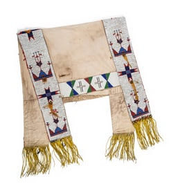 Sioux Beaded Hide Saddle Blanket