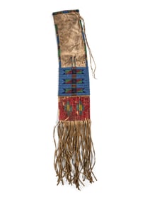 Sioux Beaded Hide Tobacco Bag