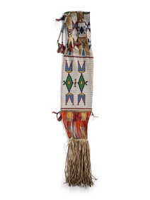 Sioux Beaded Hide Tobacco Bag, with Pocket