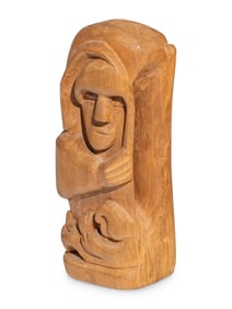Patrociño Barela (New Mexico, 1902-1964) Wood Sculpture, Holy Family