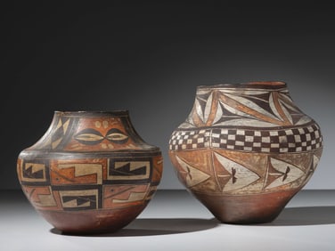 Acoma Polychrome Pottery Jars