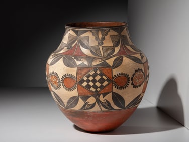 Acoma Four-Color Pottery Olla