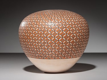 Grace Chino (Acoma, 1929-1994) Fine Line Large Pottery Seed Jar