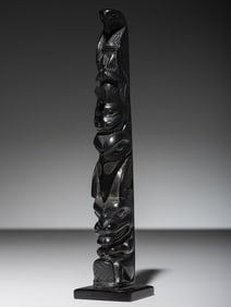 Haida Argillite Model Totem Pole
