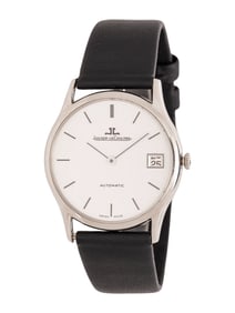 JAEGER-LECOULTRE, STAINLESS STEEL WATCH WITH DATE AND JLC BUCKLE