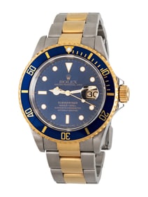 ROLEX, REF. 16613 STAINLESS STEEL AND 18K YELLOW GOLD 'SUBMARINER' WATCH WITH ORIGINAL CERTIFICATE