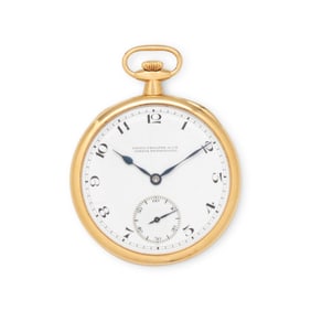 PATEK PHILIPPE, 18K YELLOW GOLD POCKET WATCH WITH PATEK SERVICE PAPERWORK