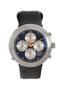 IKEPOD, STAINLESS STEEL 'HEMIPODE CHRONOMETER' WATCH, BOX & PAPERS