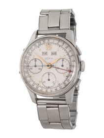 DOXA, STAINLESS STEEL TRIPLE CALENDAR CHRONOGRAPH WATCH
