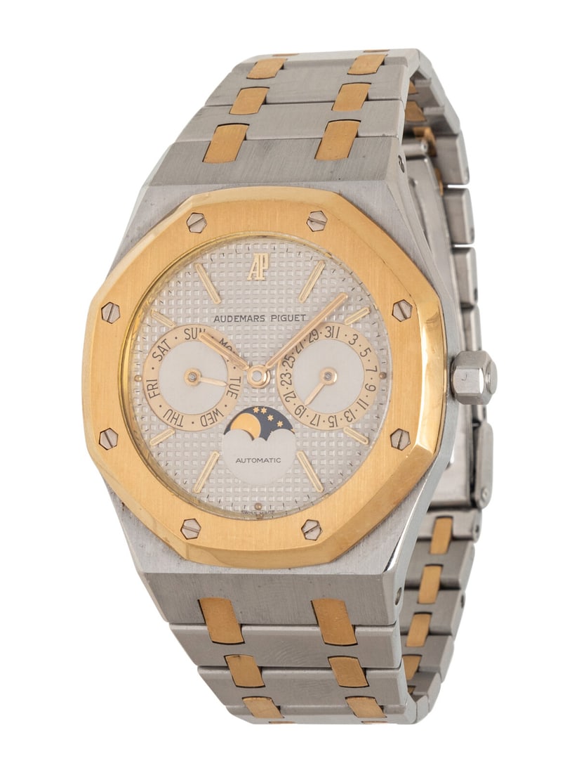 AUDEMARS PIGUET, REF. 25594SA STAINLESS STEEL AND 18K YELLOW GOLD 'ROYAL OAK' DAY DATE MOON PHASE WA (1 of 3)