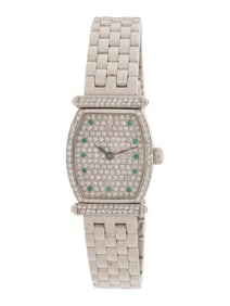 AUDEMARS PIGUET, 18K WHITE GOLD AND DIAMOND 'CARNEGIE' MECHANICAL WATCH