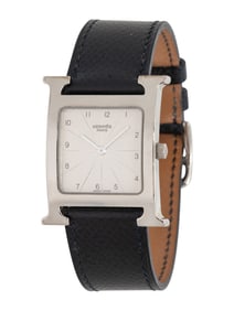 HERMÈS, STAINLESS STEEL 'HEURE H' WATCH