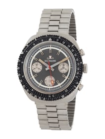 LECOULTRE, REF. E2647 STAINLESS STEEL 'CHRONOGRAPH CALCULATOR' WATCH, BOX & PAPERS