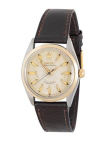 ROLEX, REF. 6564 STAINLESS STEEL AND 14K YELLOW GOLD 'OYSTER PERPETUAL' WATCH
